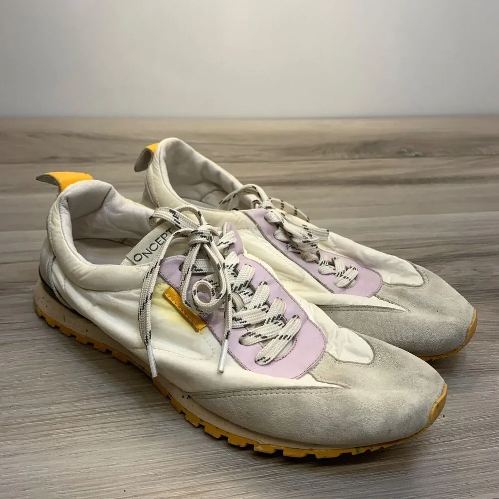 Oncept Tokyo White Cloud Sneakers Speckled Sole Lace-Up Casual Shoes Size 8